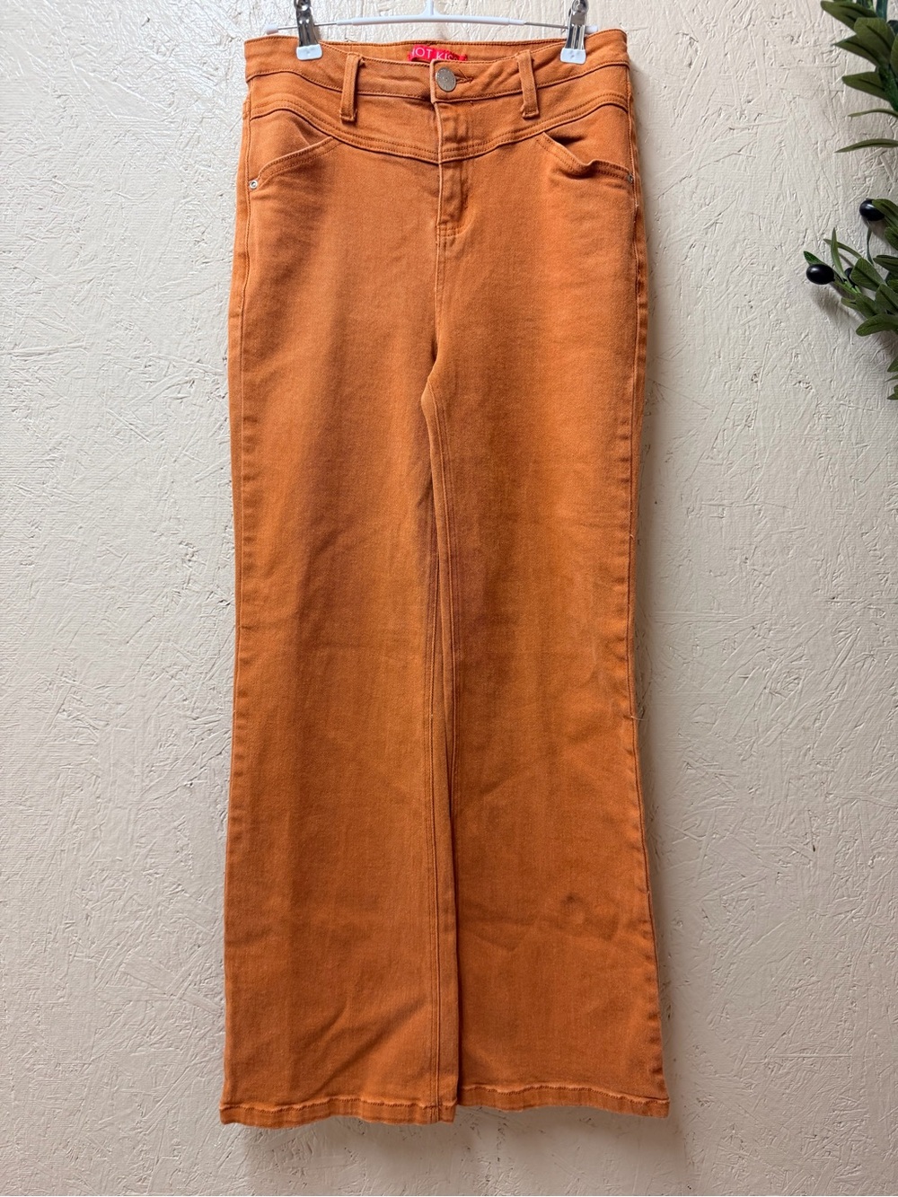 Hot Kiss Rust-Orange High-Waist Jeans